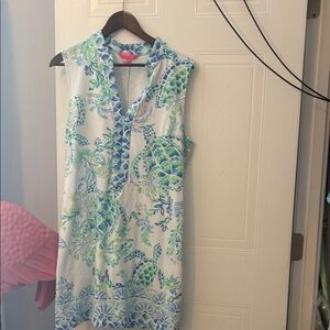 Lilly Pulitzer Blue and Green Sleeveless Dress